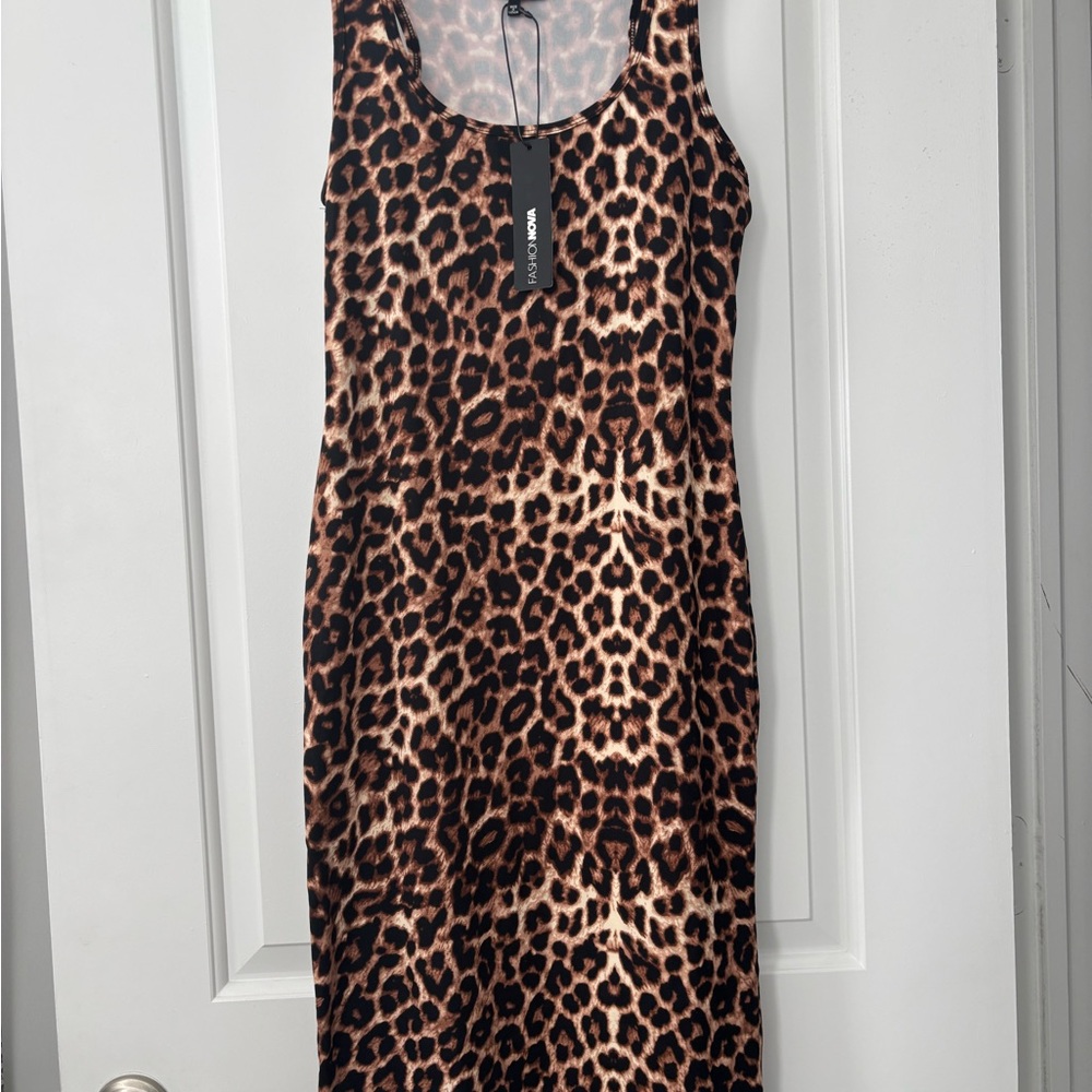Fashion Nova Wild Leopard Midi Dress